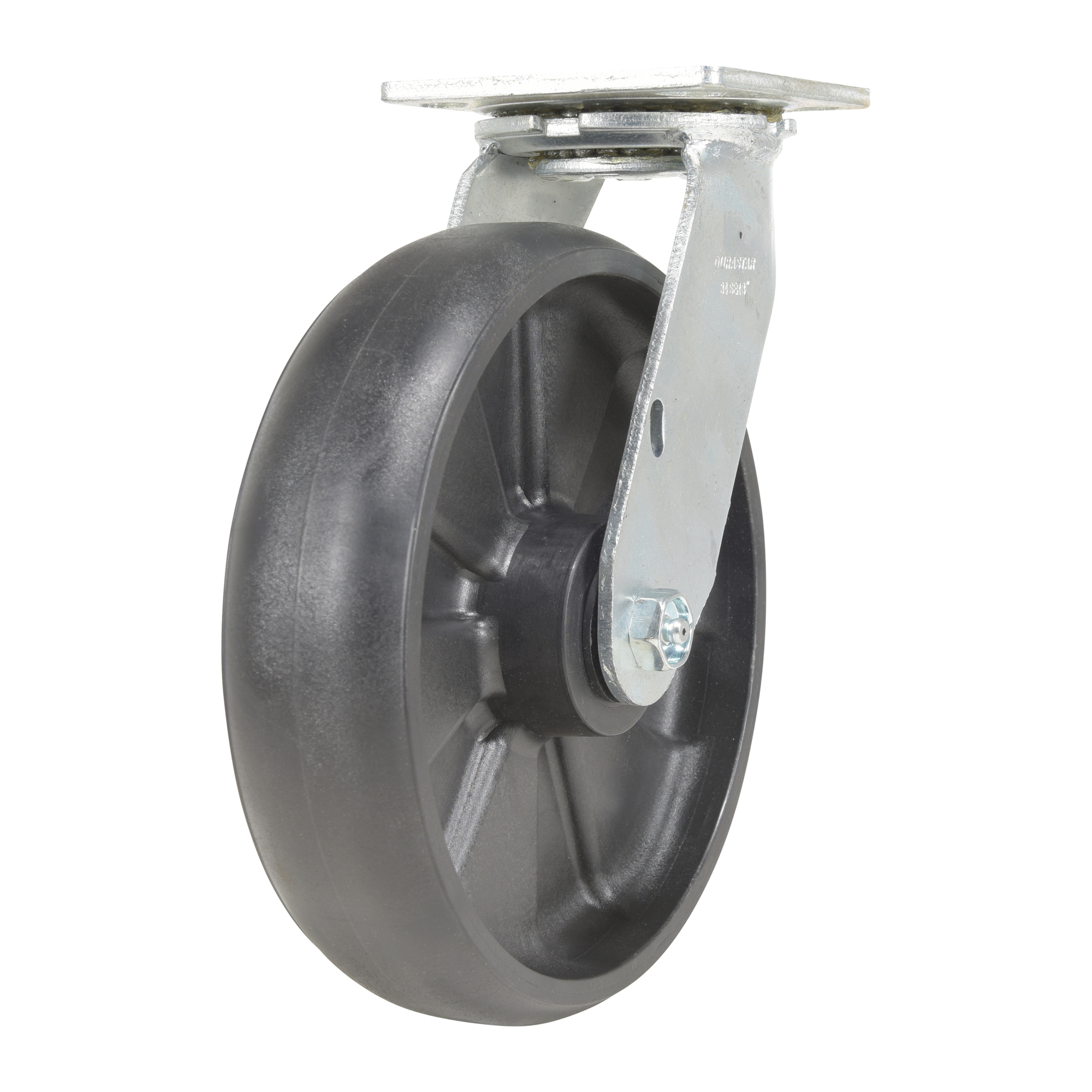 Vestil Nylon Swivel Caster - 8in. dia., 1250-Lb. Capacity, Glass-Filled Nylon, Zinc Plated, Model# CST-VE-8X2GFN-S